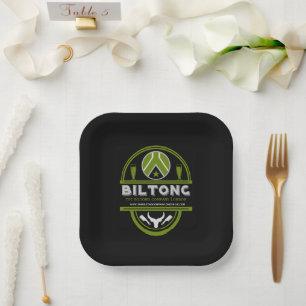 Biltong-Hersteller und -Verkäufer Pappteller