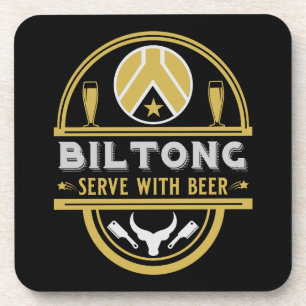 Biltong und Bier Getränkeuntersetzer