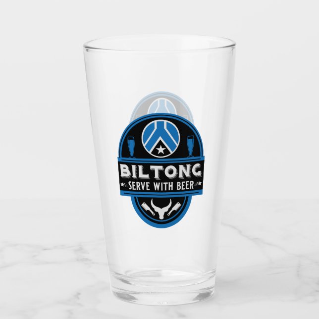 Biltong und Bier Glas (Vorderseite)