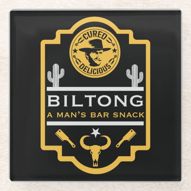 Biltong und Bier Glasuntersetzer (Vorderseite)