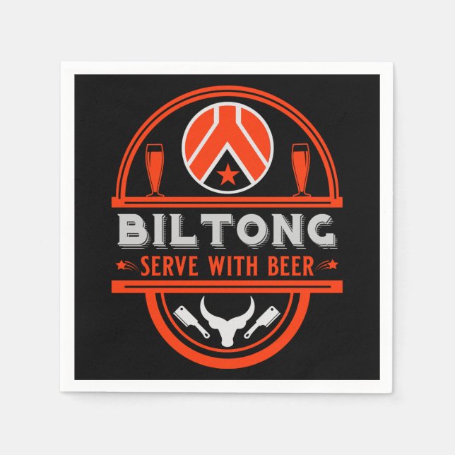 Biltong und Bier Serviette (Vorderseite)