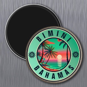 Bimini Bahamas Retro Sunset Travel Souvenir 1950s Magnet
