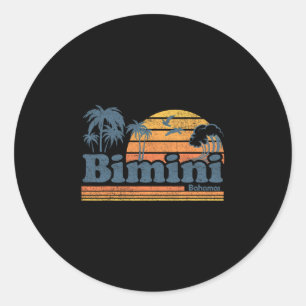 Bimini Hamas Beach Sommerurlaub Sonne Vintage 70' Runder Aufkleber