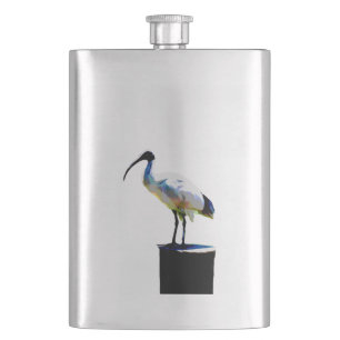 Bin Chicken, (ibis), Ölfarbe, Hüftkolben Flachmann