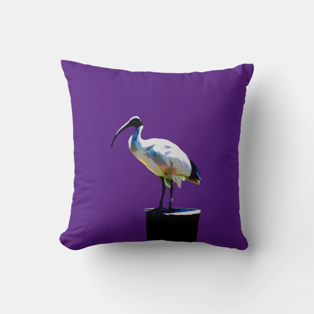 Bin Chicken, (ibis), Ölfarbe, Kissen (Vorderseite)