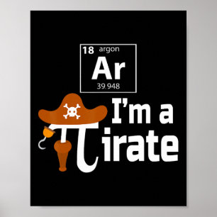 Bin ich ein Pirate Funny Pi Pun Science März 14 3. Poster