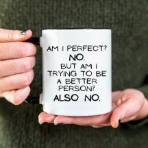 Bin ich perfekt? Nein. Funny handschriftlich Minim