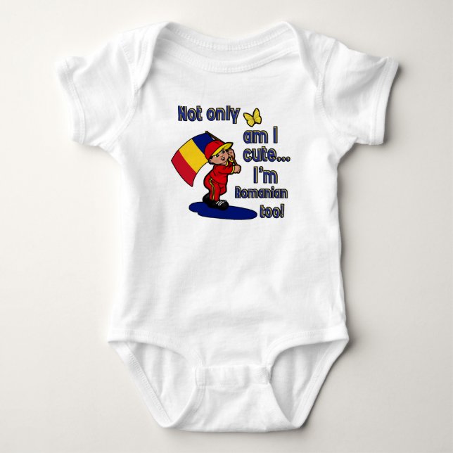 Bin nicht nur ich ich bin rumänisch auch niedlich! baby strampler (Vorderseite)