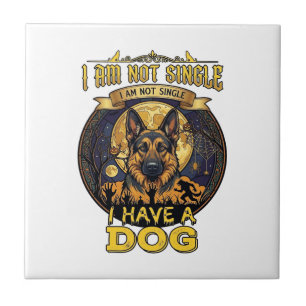 Bin nicht Single Habe Hund Halloween_1 Fliese