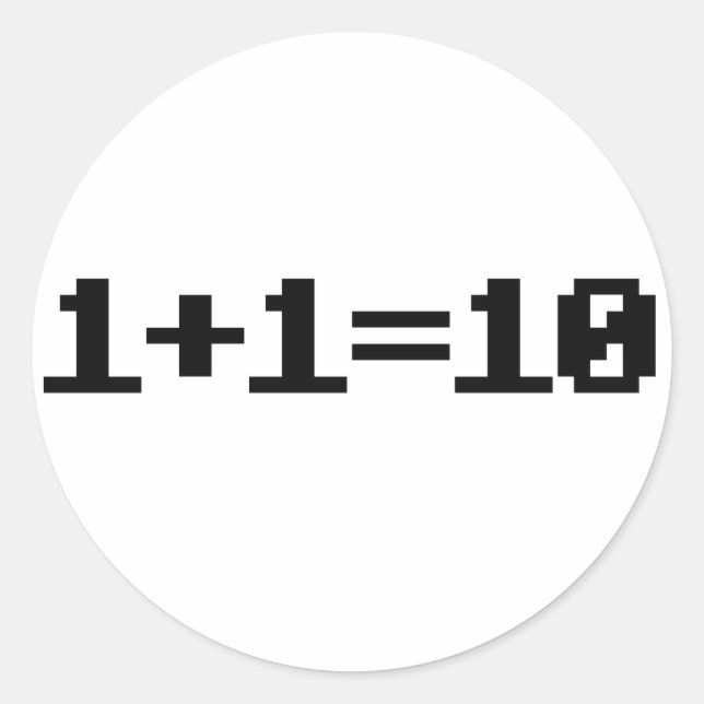 binär runder aufkleber (Vorderseite)