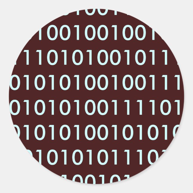 binär runder aufkleber (Vorderseite)