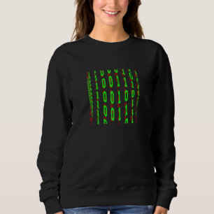 Binärdarstellung auf Computer und Konsole Sweatshirt