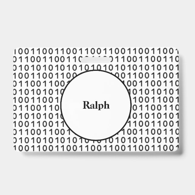 Binäre Code-Computersprache mit Namen Ausweis (Vorderseite)