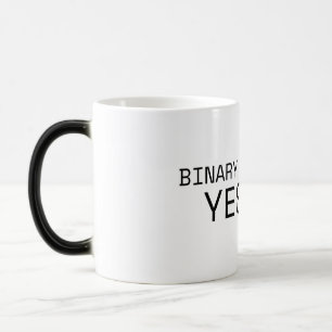Binäre Entscheidung Ja Nein Minimalistische Schrei Verwandlungstasse
