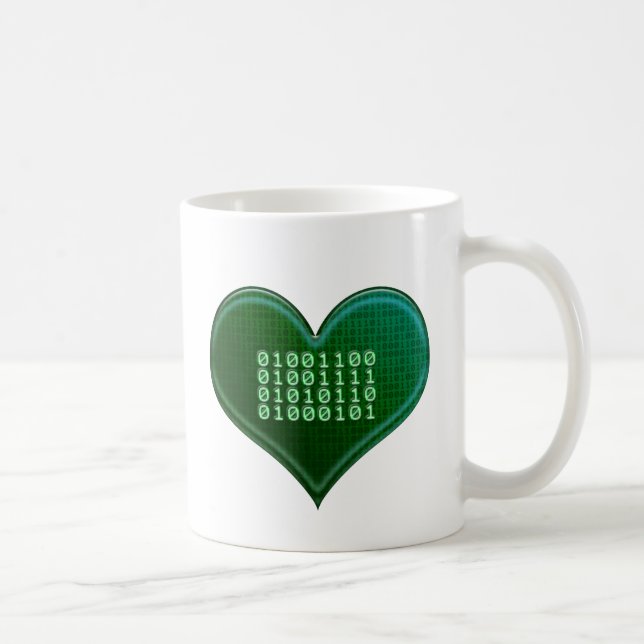 Binäre LIEBE Kaffeetasse (Rechts)