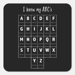 Binärer Code ABC Alphabet-Programmierung Quadratischer Aufkleber