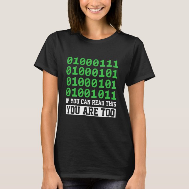 Binärer Code-Computerprogrammierer T-Shirt (Vorderseite)