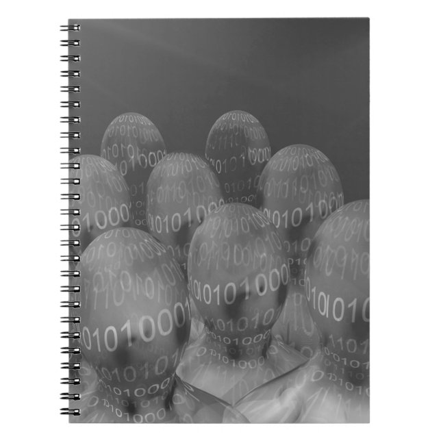 binärer Code , Mensch und digitale Kommunikation . Notizblock (Vorderseite)