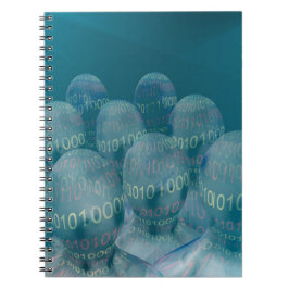 binärer Code , Mensch und digitale Kommunikation . Notizblock