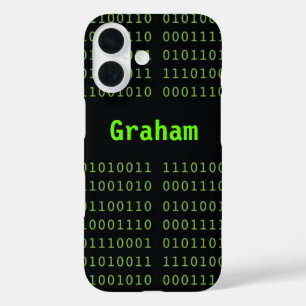 Binärer Code mit dem Namen der Bildleuchte iPhone 16 Hülle