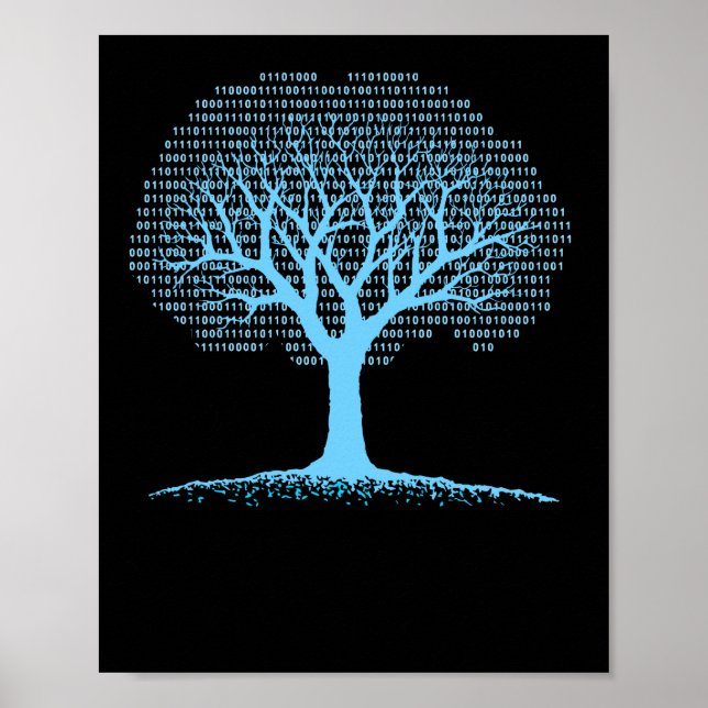 Binärer Tree-Computer-Coding-T - Shirt Poster (Vorne)