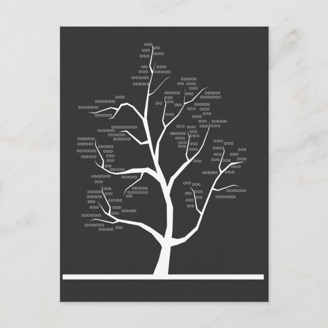 Binärkode-Struktur des Informatiklehrers Postkarte (Vorderseite)