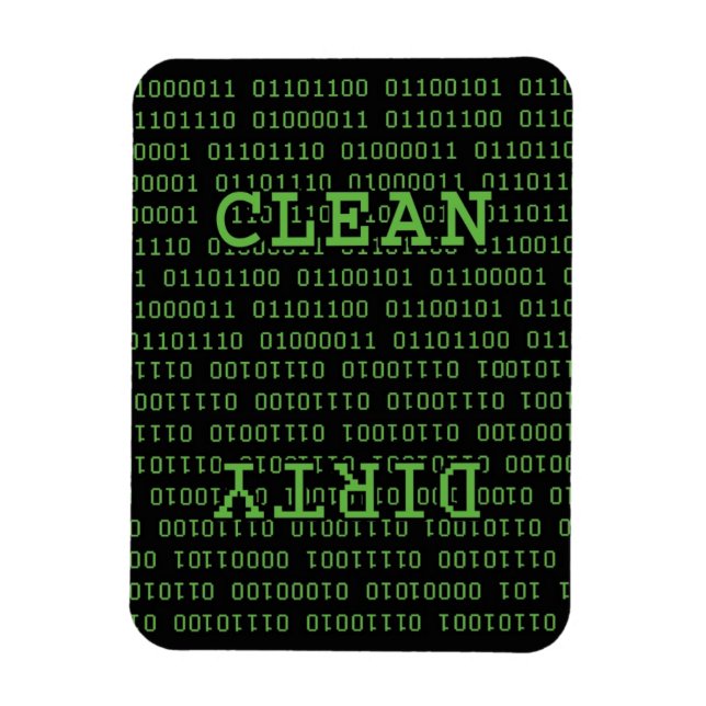 Binärprogramm Geek Clean Dirty Geschirrspüler Magn Magnet (Vertikal)