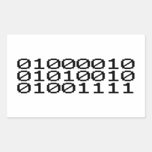 BINARY BRO RECHTECKIGER AUFKLEBER