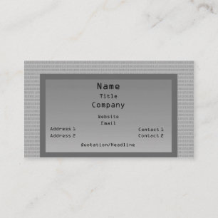 Binary Code Business Card, Grau Visitenkarte