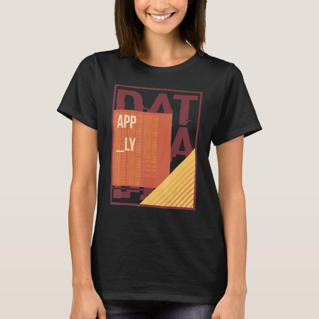 Binary Code Retro Computer Glitch Geek Programmer T-Shirt (Vorderseite)