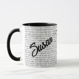 Binary Code Schwarz-weiße Streifen Tasse