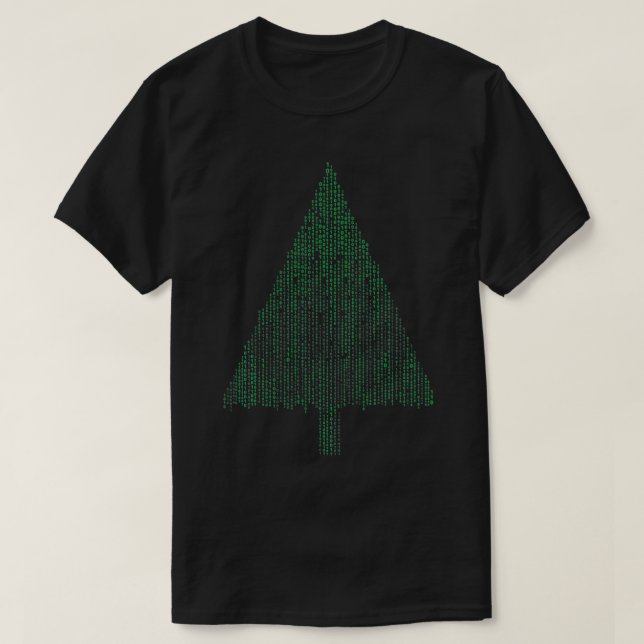 Binary Coding Computer Programmer Weihnachtsbaum X T-Shirt (Design vorne)