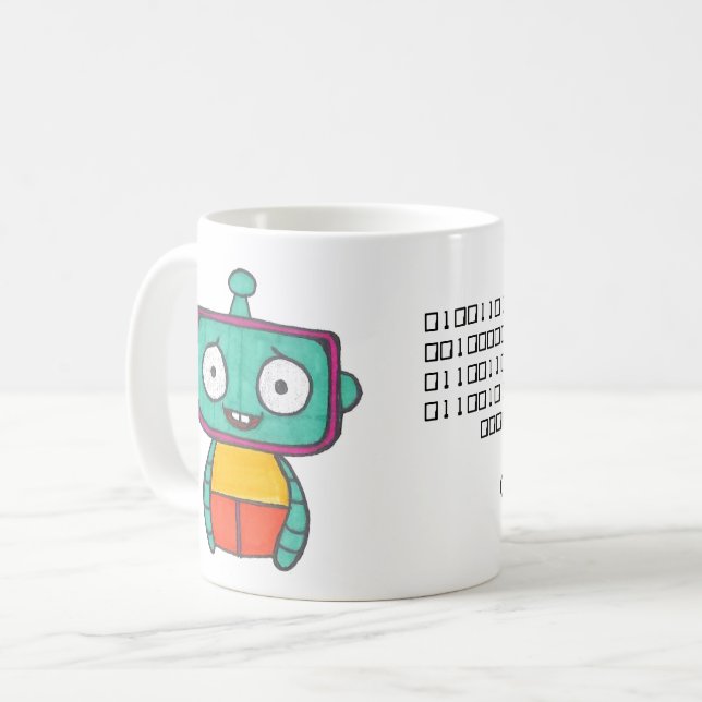 Binary Coffee Tasse - Mmm, Kaffee (Vorderseite Links)