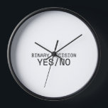 Binary Decision Yes No Minimalist Technical Wall  Uhr<br><div class="desc">Measure the time of your choices. This modern wall clock features sharp typewriter numerals and a central message to keep your focus locked on definitive execution.</div>