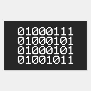 BINARY GEEK RECTANGULAR STICKER