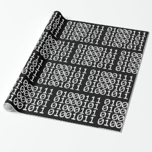 BINARY GEEK WRAPPING PAPIER GESCHENKPAPIER