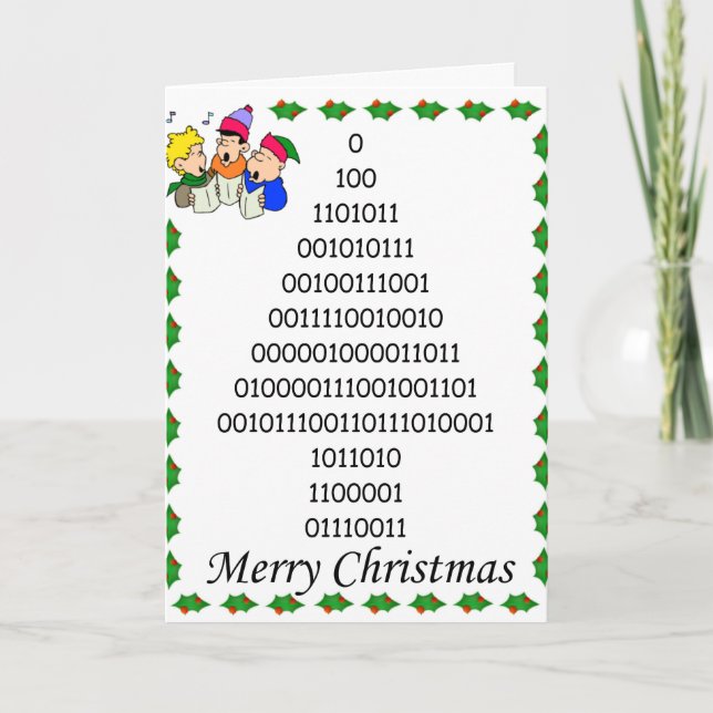 Binary-Geeks Weihnachtsbaum Feiertagskarte (Vorderseite)