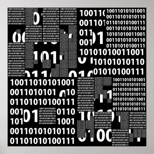 Binary in Black & White Poster (Vorne)