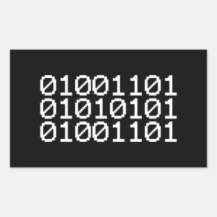 BINARY MUM RECHTECKIGER AUFKLEBER