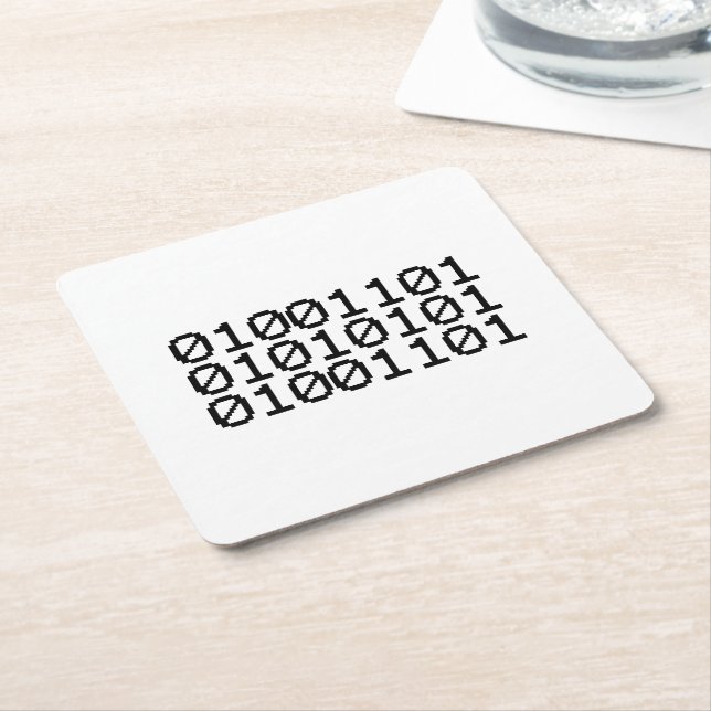 BINARY MUM RECHTECKIGER PAPPUNTERSETZER (angewinkelt)