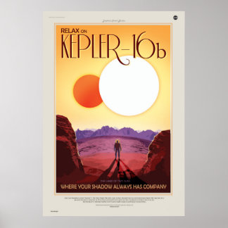 Binary Star System Astronaut auf Exoplanet Kepler Poster