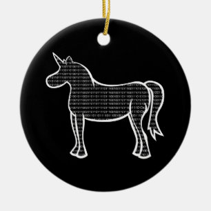 Binary Unicorn Keramik Ornament