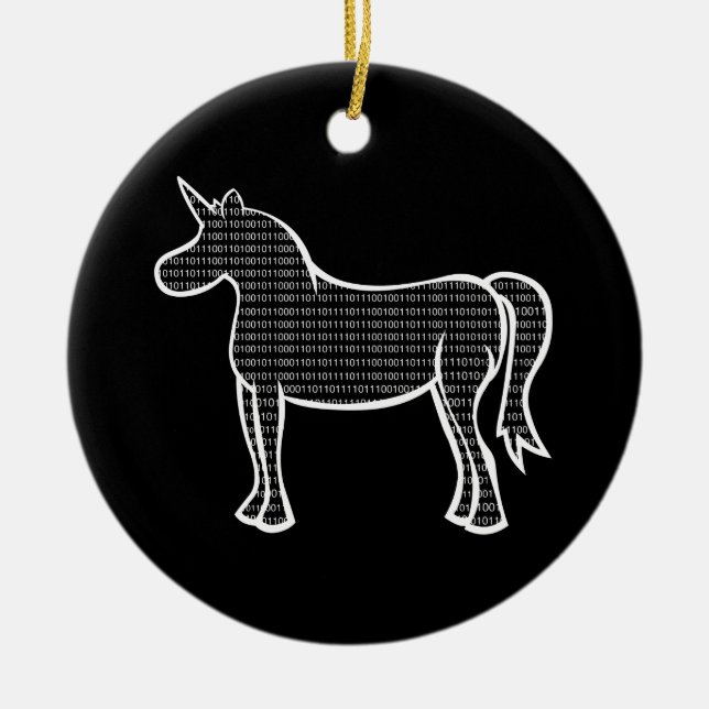 Binary Unicorn Keramik Ornament (Vorne)