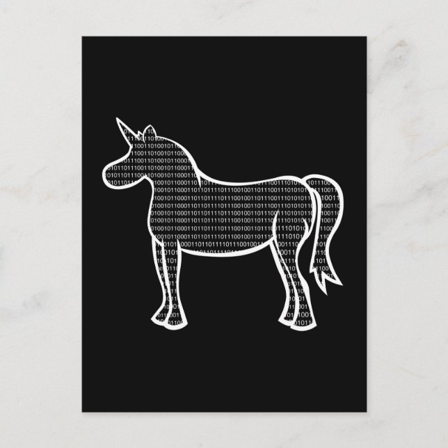 Binary Unicorn Postkarte (Vorderseite)