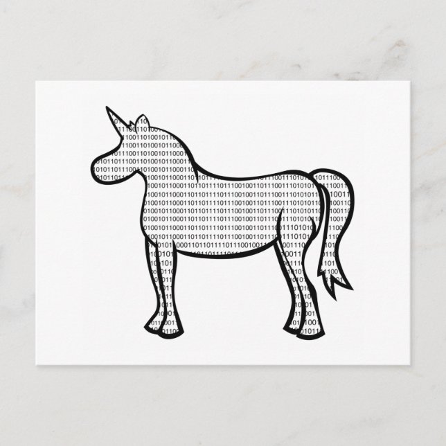 Binary Unicorn Postkarte (Vorderseite)
