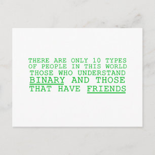 Binary vs. Friends Postkarte