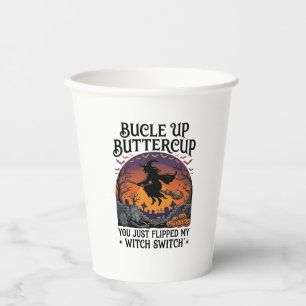 Binde Auf Butterblume Hexe Schalter Halloween Bese Pappbecher