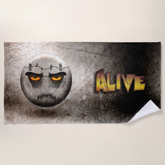 Binde Frankenmoji Vintage Strandtuch (Vorderseite)
