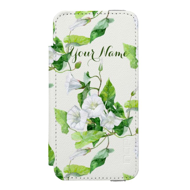 Bindete weiße Blume Incipio iPhone Geldbeutel-Hülle (Folio Vorderseite)