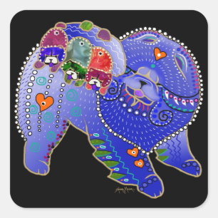 BINDI CHOW FAMILLE autocollants carré